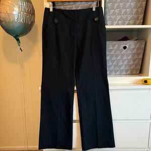 Women's Black Pinstripes Wide Leg Pants